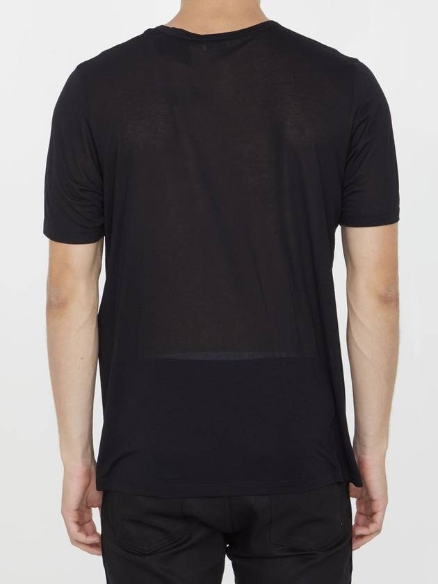 Basic Short Sleeve T-Shirt Black - SAINT LAURENT - BALAAN 5