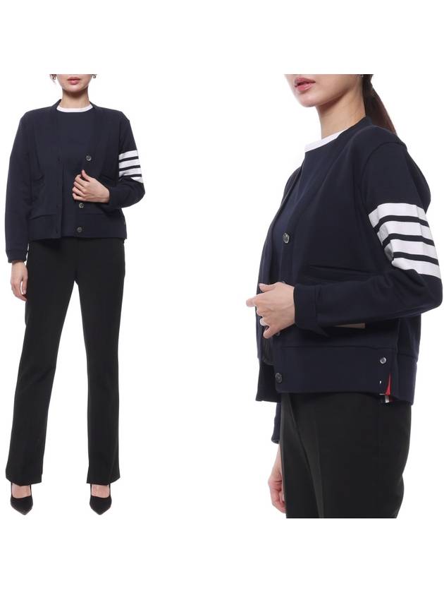 4-Bar Loopback Jersey Cardigan Navy - THOM BROWNE - BALAAN 2