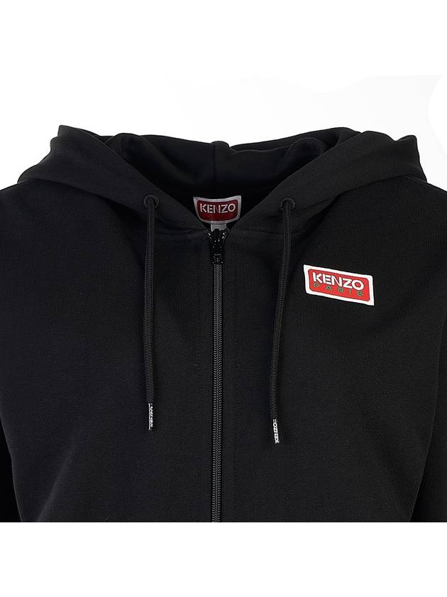 Logo Print Cotton Zip-Up Hoodie Black - KENZO - BALAAN 6