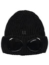 Extra Fine Merino Wool Goggle Beanie Black - CP COMPANY - BALAAN 2