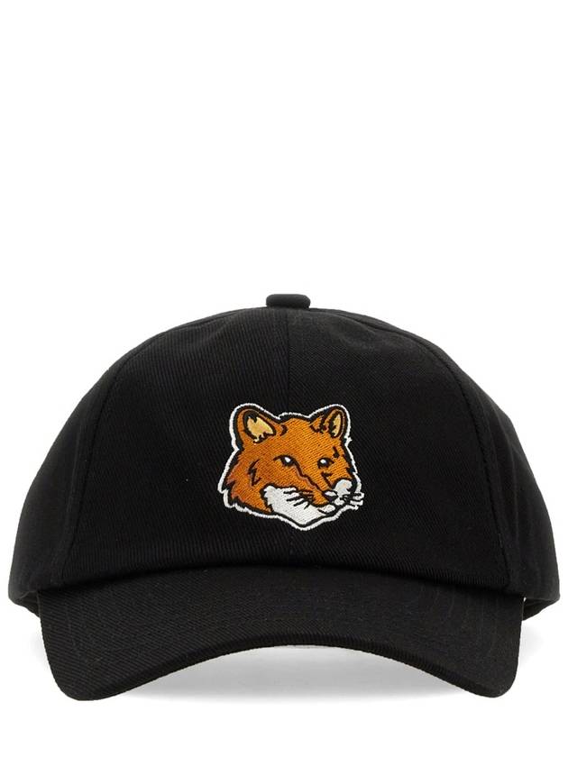 Large Fox Head 6P Ball Cap Black - MAISON KITSUNE - BALAAN 3