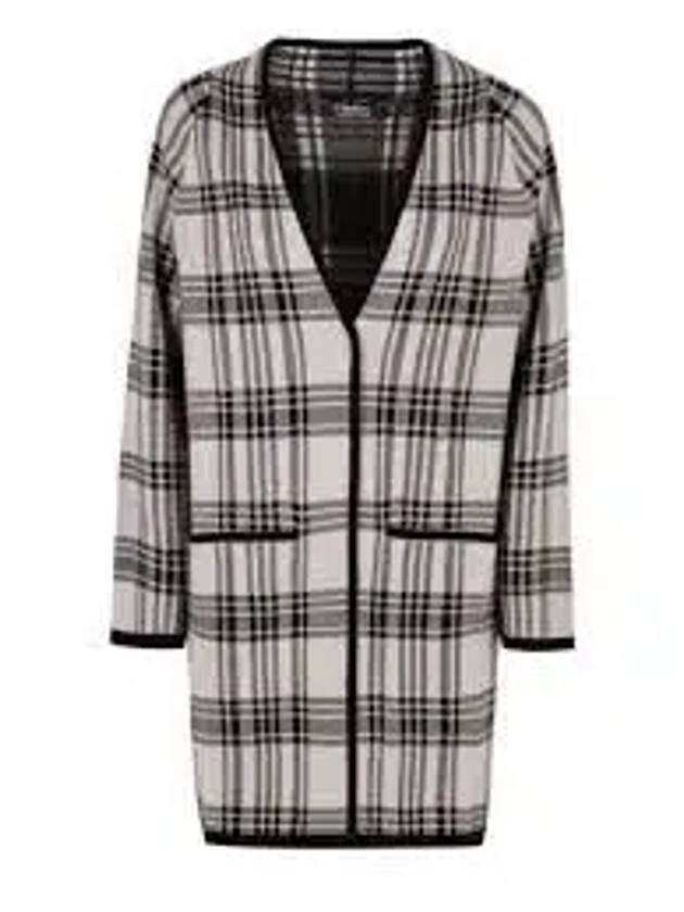 Destino Check Wool Cardigan Grey - MAX MARA - BALAAN 2