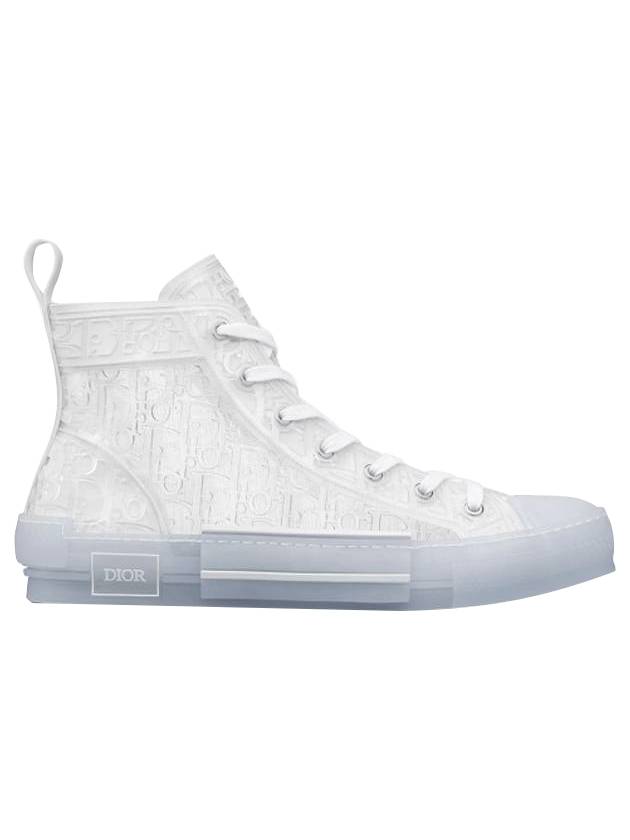 B23 Oblique Canvas High Top Sneakers White - DIOR - BALAAN 1