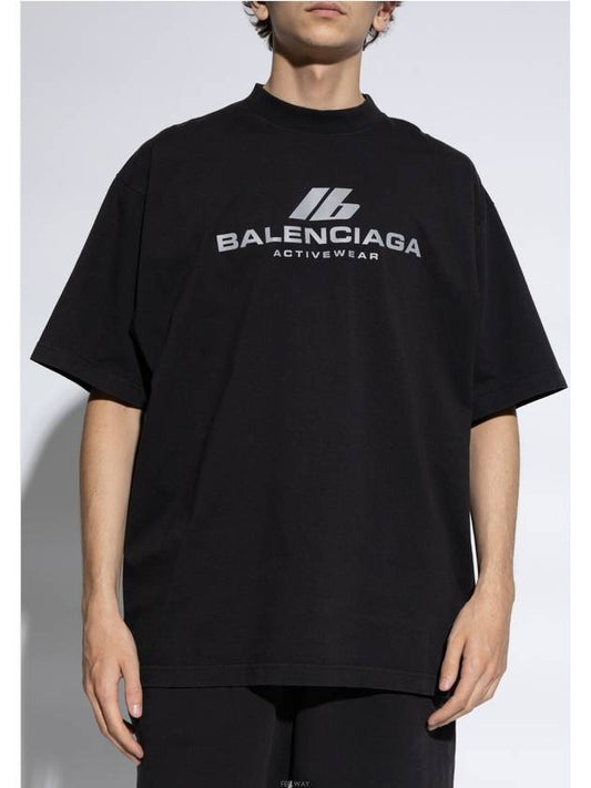 Activewear Medium Fit Short Sleeve T-Shirt Black - BALENCIAGA - BALAAN 2