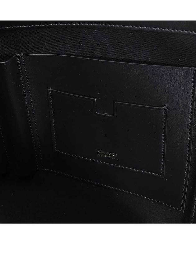 Logo Grain Leather Buckley Clutch Bag Black - TOM FORD - BALAAN 6