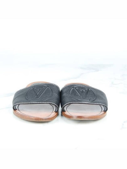 LV Circle Leather Mule Slippers Black 38 250 - LOUIS VUITTON - BALAAN 2