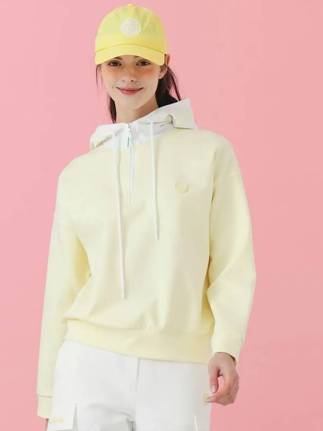 Windproof hooded half zip-up t-shirt YELLOW - MONBIRDIE GOLF - BALAAN 5