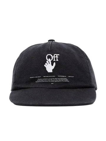 hand-off logo embroidery ball cap black - OFF WHITE - BALAAN 1