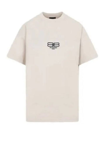 Women s BB logo short sleeve beige 612965 TMVG7 - BALENCIAGA - BALAAN 1