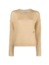 Logo Mohair Knit Top Beige - GANNI - BALAAN 3