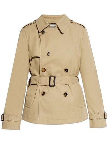 Burberry Short Trench Coat, Women's, Green - BURBERRY - BALAAN 1