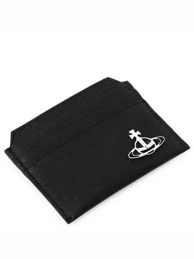 Logo Leather Credit Card Wallet Black - VIVIENNE WESTWOOD - BALAAN 5