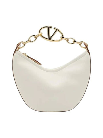 V Logo Moon Small Tote Bag Ivory - VALENTINO - BALAAN 1