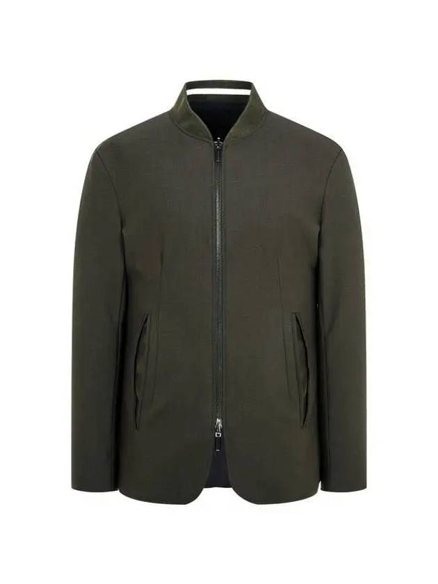 Men s Two Way Zipper Reversible Jacket Dark Khaki - EMPORIO ARMANI - BALAAN 1