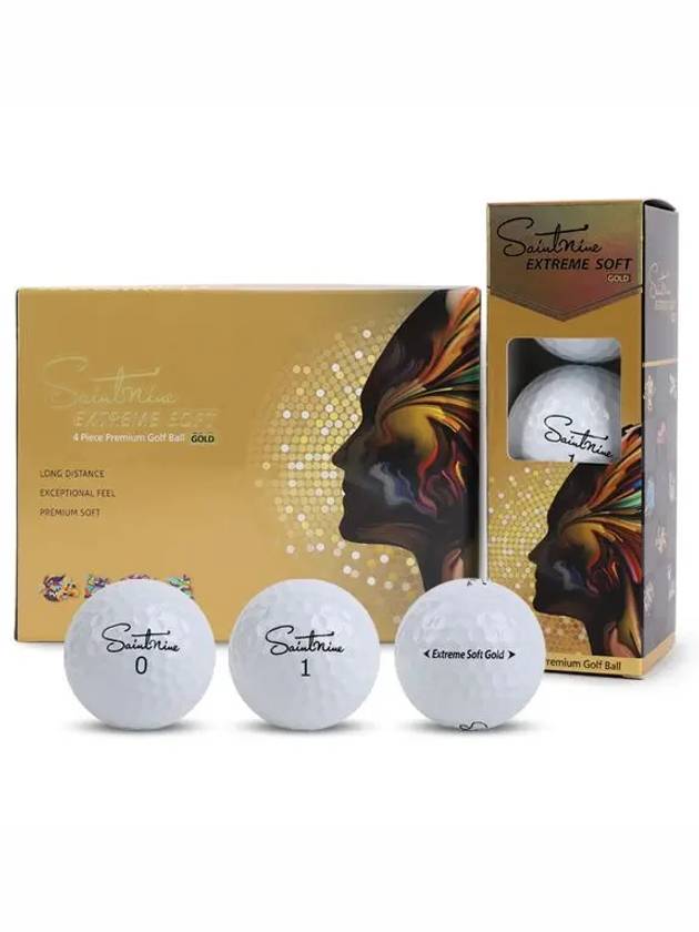 Extreme Soft Gold 4 Piece Urethane Golf Ball Half Dozen 6 Balls - SAINTNINE - BALAAN 1