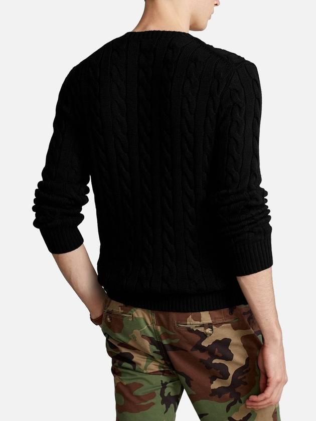 Embroidery Logo Cable Knit Top Black - POLO RALPH LAUREN - BALAAN 4