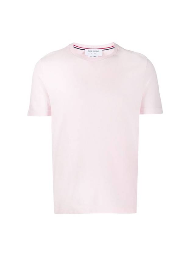 Men s side diagonal striped short sleeve t shirt light pink - THOM BROWNE - BALAAN 1