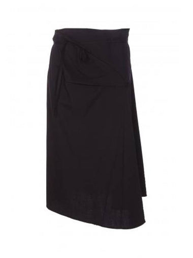 Wrap Asymmetric Tie A-line Skirt Navy - LEMAIRE - BALAAN 1