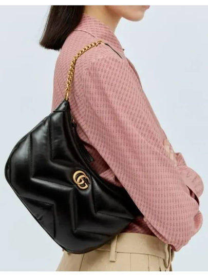 Marmont Small Leather Shoulder Bag Black - GUCCI - BALAAN 2