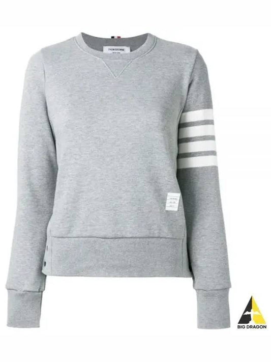 Engineered 4 Bar Stripe Loopback Jersey Knit Crewneck Sweatshirt Light Grey - THOM BROWNE - BALAAN 2