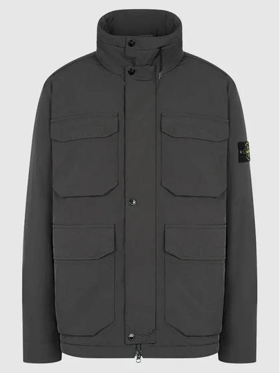 Polyester Micro Twill Zip Up Jacket Grey - STONE ISLAND - BALAAN 2