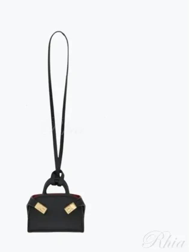 Gancini Hug Mini Charm Keyring Black - SALVATORE FERRAGAMO - BALAAN 2