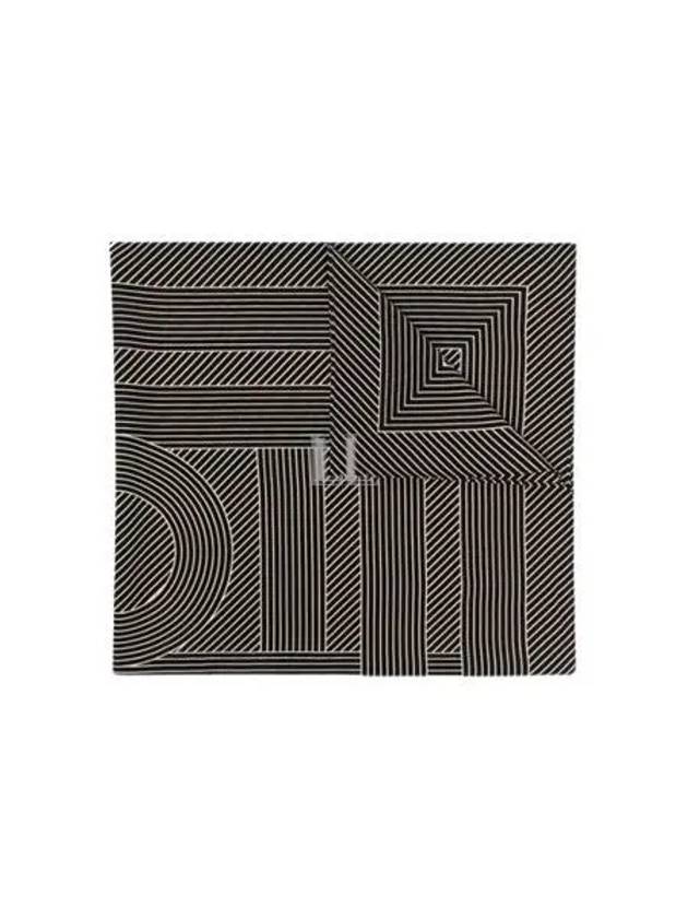 Striped Monogram Silk Scarf Black - TOTEME - BALAAN 2