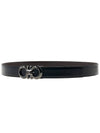 Reversible Adjustable Gancini Leather Belt Black Dark Brown - SALVATORE FERRAGAMO - BALAAN 6