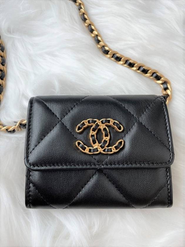 19 Chain Flap Mini Bag Black - CHANEL - BALAAN 3