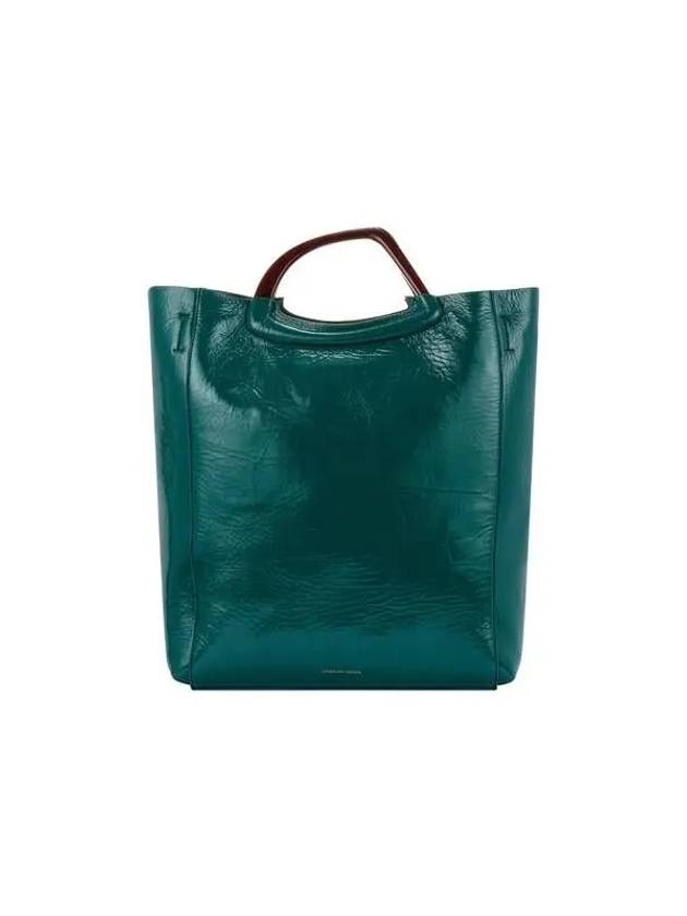 Women s CRISP Enamel Tote Bag Dark Green - DRIES VAN NOTEN - BALAAN 1