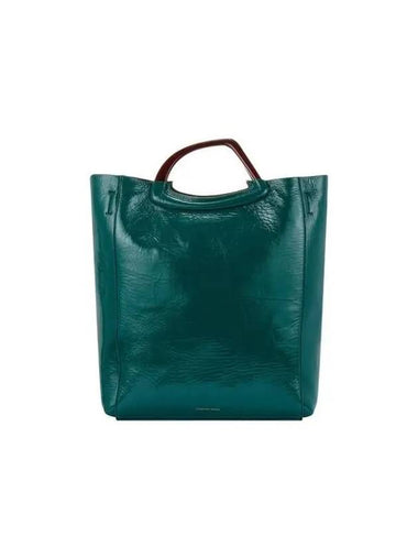 Women s CRISP Enamel Tote Bag Dark Green - DRIES VAN NOTEN - BALAAN 1