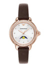 Women’s Moon Phase Leather Watch Brown - EMPORIO ARMANI - BALAAN 3