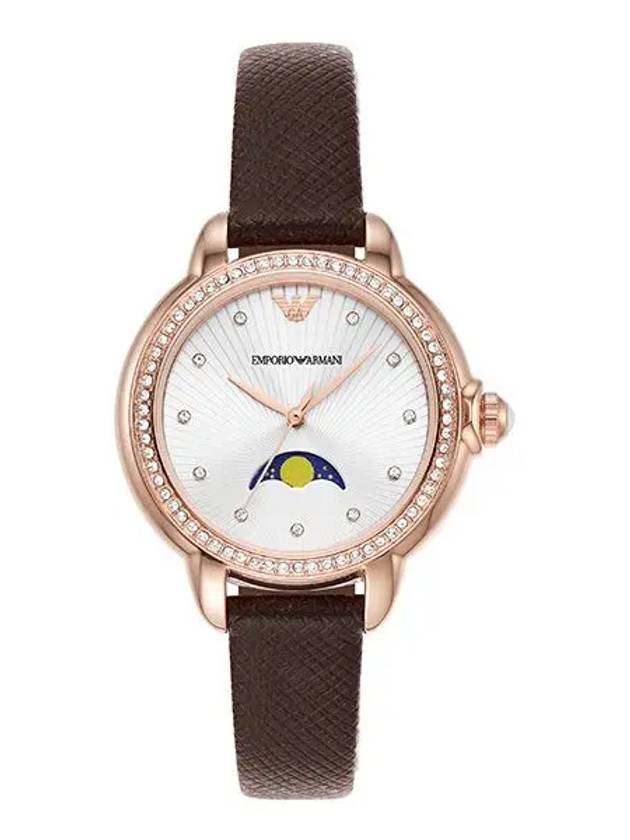 Women’s Moon Phase Leather Watch Brown - EMPORIO ARMANI - BALAAN 2