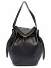 Big Large Leather Shoulder Bag Black - BOTTEGA VENETA - BALAAN 1