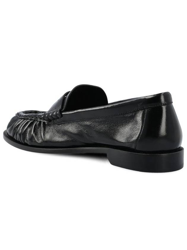 Le Signature Cassandre Logo Plaque Lamb Skin Loafer Black - SAINT LAURENT - BALAAN 4