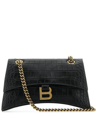 Crush Small Leather Shoulder Bag Black - BALENCIAGA - BALAAN 2