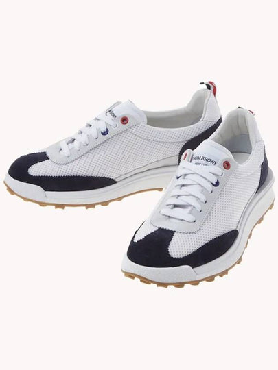 Fine Kid Suede Tech Runner Sneaker Navy - THOM BROWNE - BALAAN 2