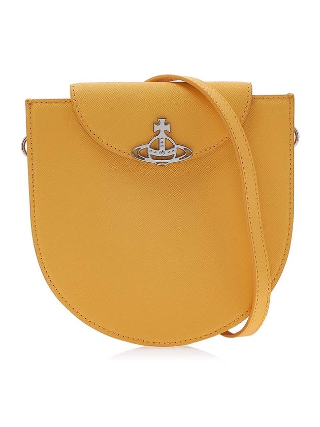 Half Moon Saddle Saffiano Leather Cross Bag Yellow - VIVIENNE WESTWOOD - BALAAN 1