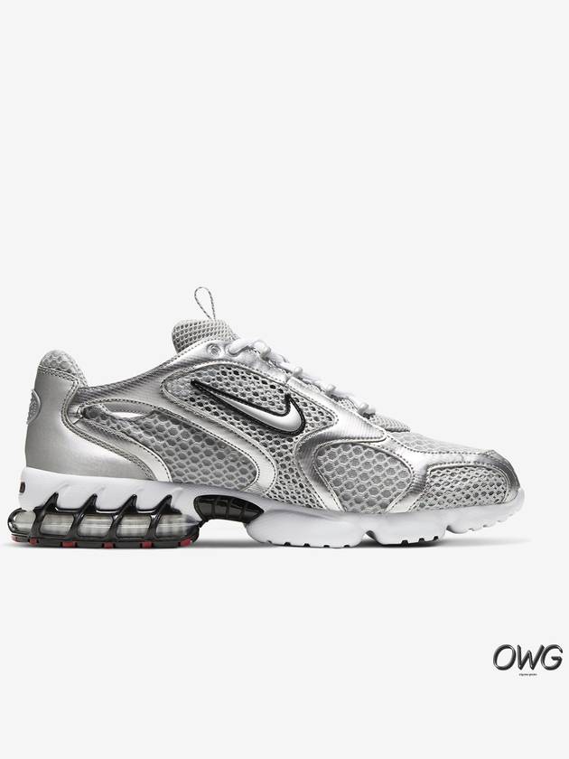 Air Zoom Spiridon Cage 2 Low Top Sneakers Metallic Silver - NIKE - BALAAN 5