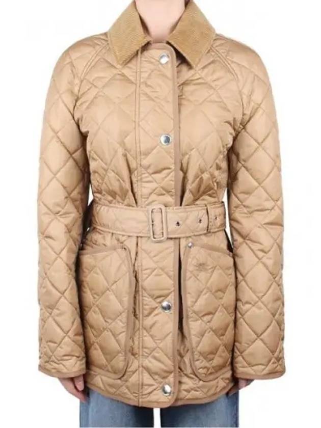 Diamond Quilted Nylon Jacket Beige - BURBERRY - BALAAN 2