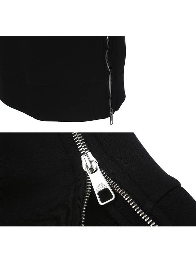 quilted neckline zipper neoprene sweatshirt black - NEIL BARRETT - BALAAN.
