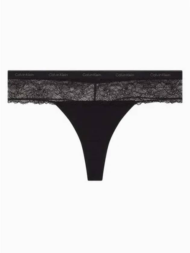 Women's Modern Cotton Lace T-Panties Black - CALVIN KLEIN - BALAAN 2