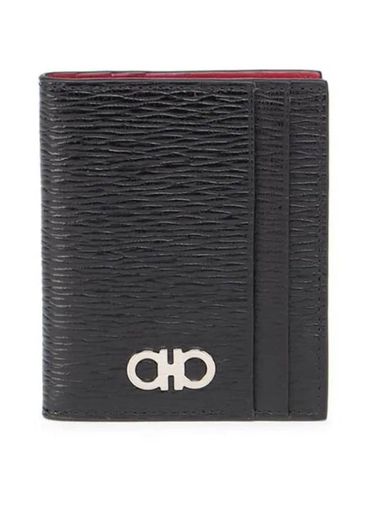 Gancini Card Wallet Black - SALVATORE FERRAGAMO - BALAAN 1