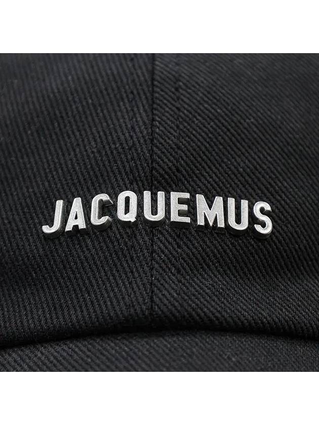 La Casquette Artichaut Fringe Metal Logo Ball Cap Black - JACQUEMUS - BALAAN 3