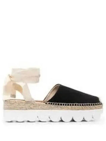 Ankle Tie Platform Espadrilles Black - MARNI - BALAAN 2