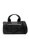 V Logo Leather Tote Bag Black - VALENTINO - BALAAN 1