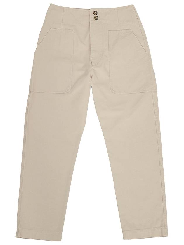 Pralunia High Rise Crop Pants Beige - ISABEL MARANT - BALAAN 2