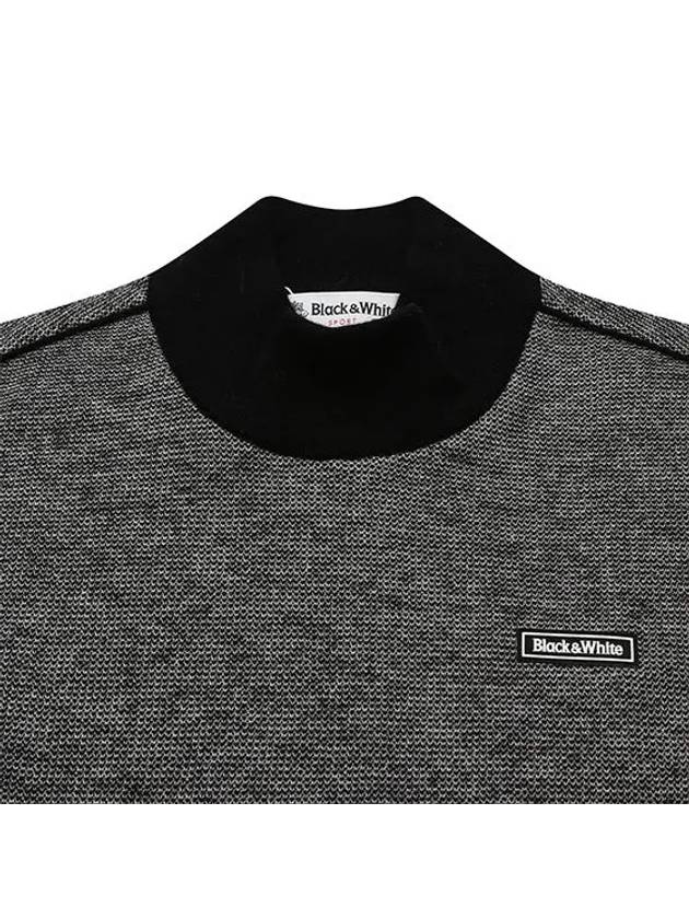 men's two-tone high neck knit top black - BLACK&WHITE - BALAAN 4