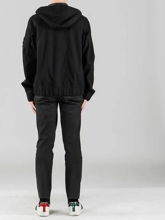 Shadow Wappen Soft Shell Hooded Zip Up Black - STONE ISLAND - BALAAN 4