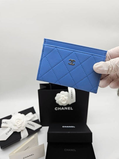 24P card wallet holder calfskin blue silver plate AP3818 - CHANEL - BALAAN 2